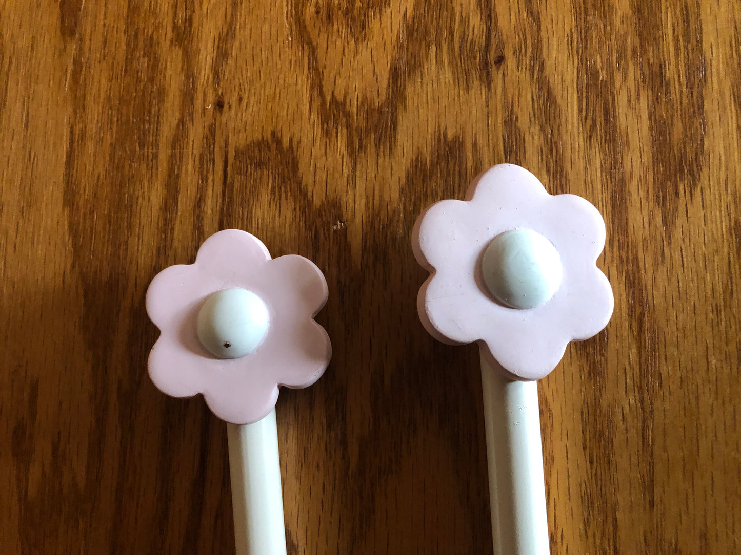 IKEA Curtain Rods (2) sizes 26in to 50in White with Pink Flowers