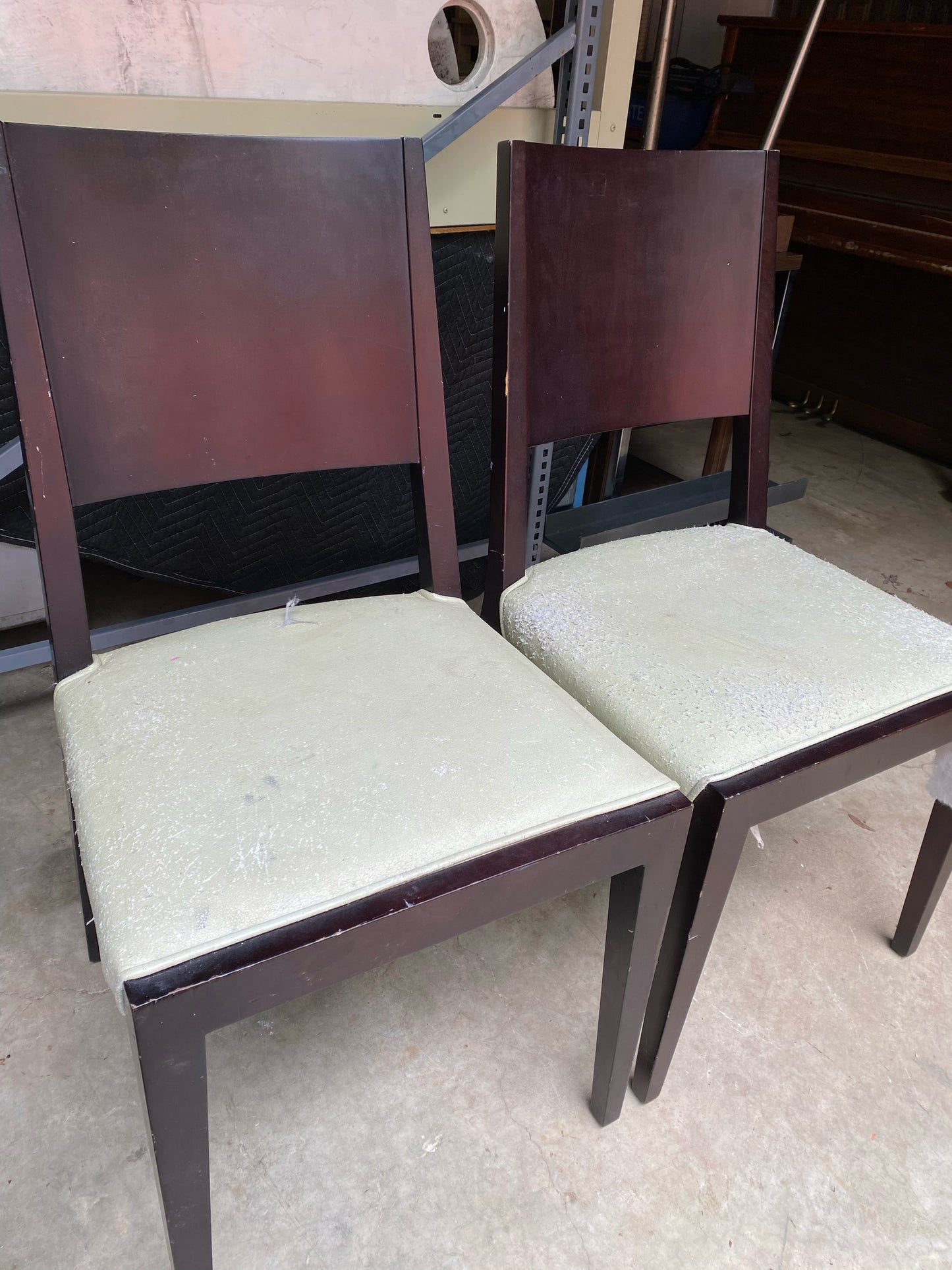 Vintage Mid-Century Modern Pair of Upholstered Side Chairs