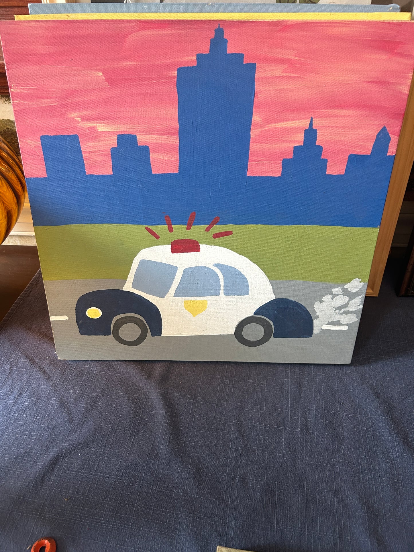 Artwork for Childrens Room Vehicle Themes - Set of Three Paintings