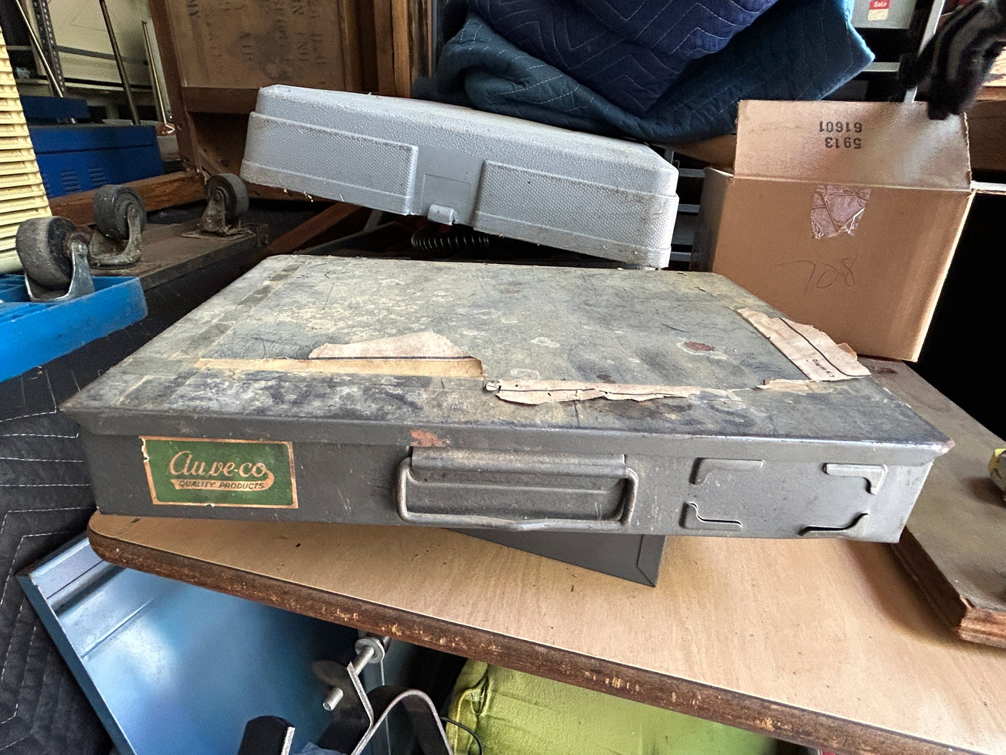 Vintage AUV CO Steel Compartment Storage Box
