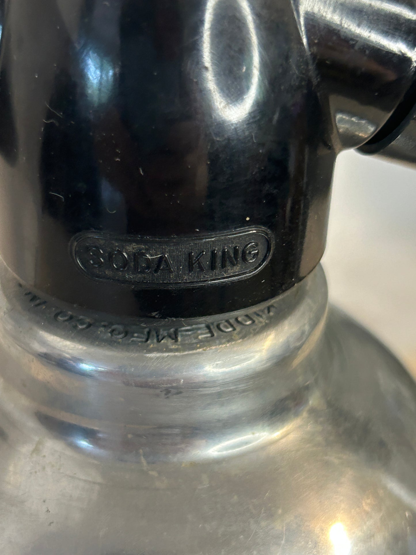Vintage 1950s American Soda King Chrome and Glass Siphon Seltzer Water Bottle