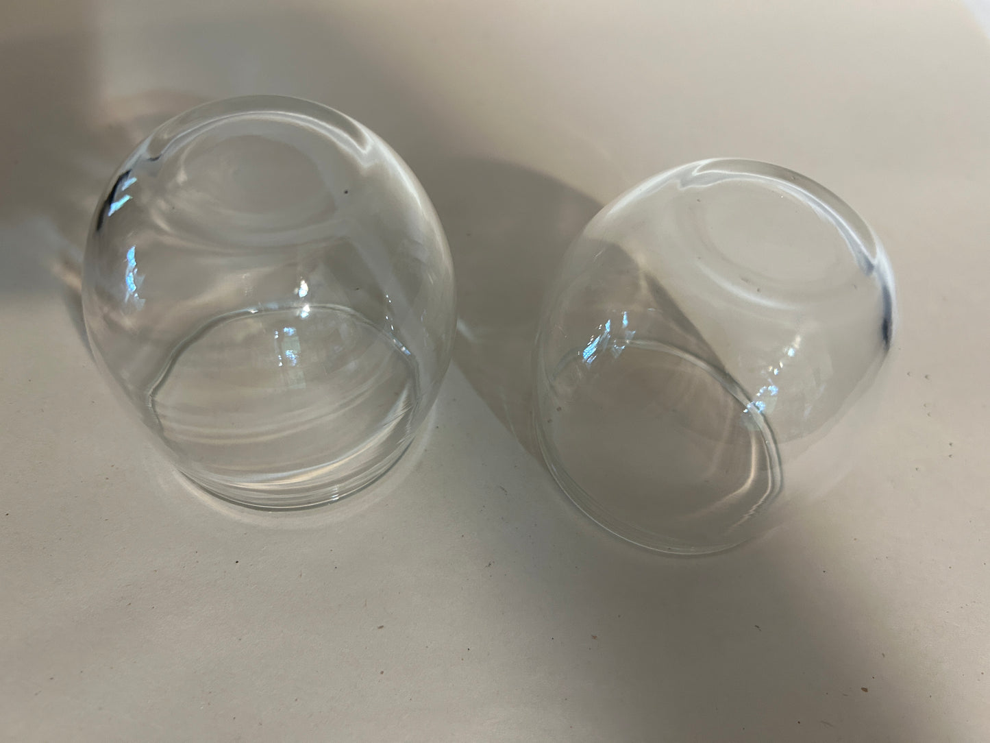 Vintage c. 1960s Pair of Clear “Roly-Poly” Cocktail Glasses