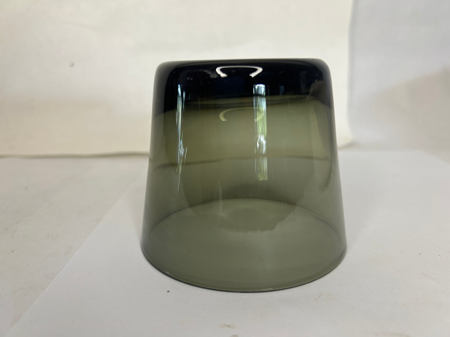 Vintage Mid-Century Modern Black Smoke Glass Stackable