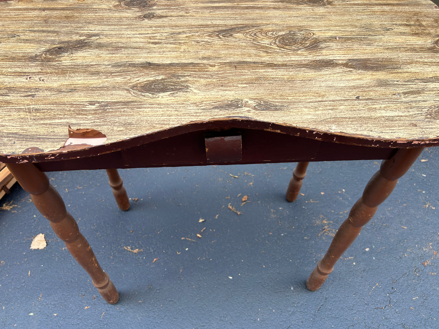 Vintage 1960s Wood Kidney Shaped Dressing Table - Restoration Project