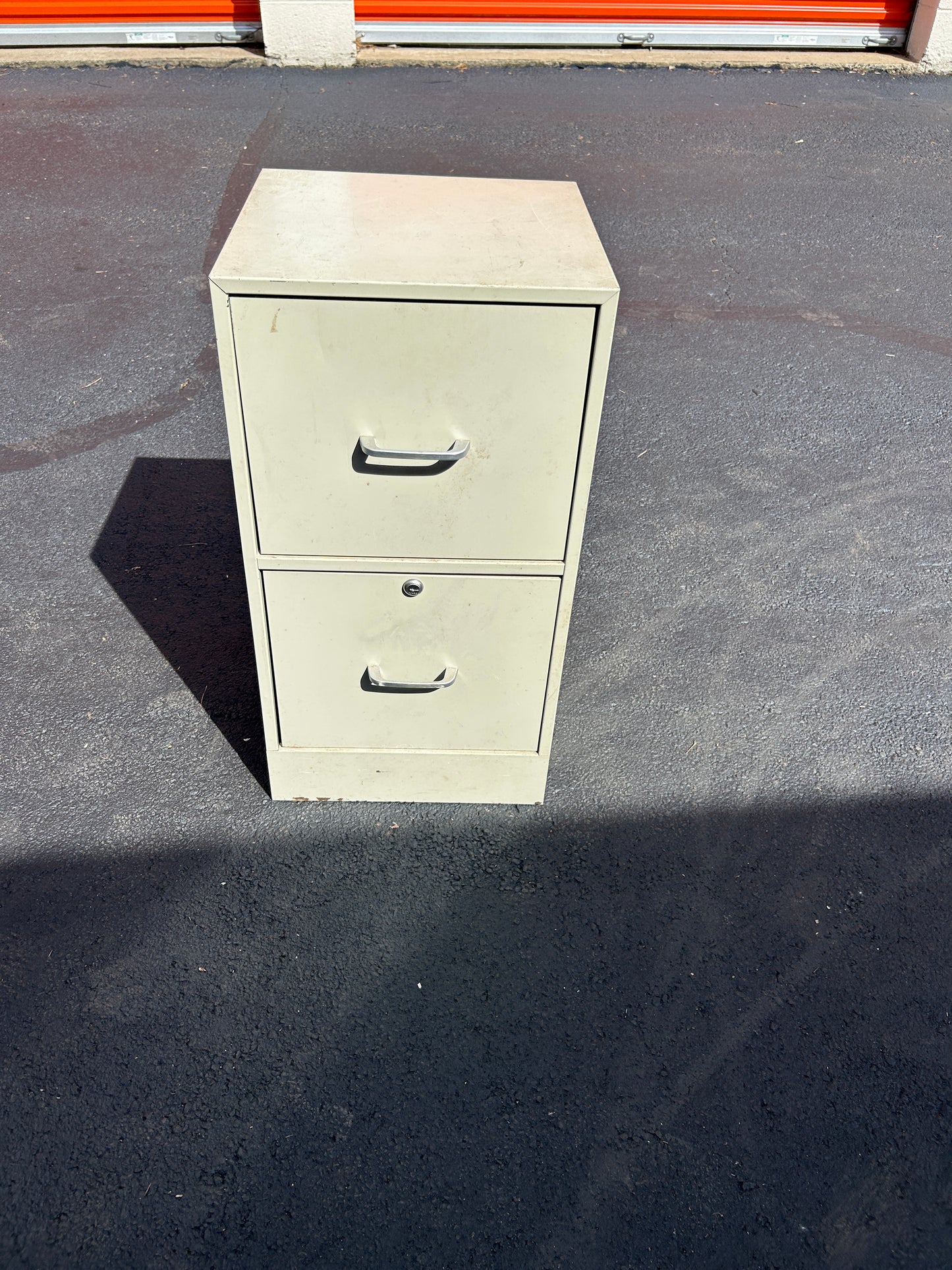 Vintage Two Drawer, Antique White File Cabinet