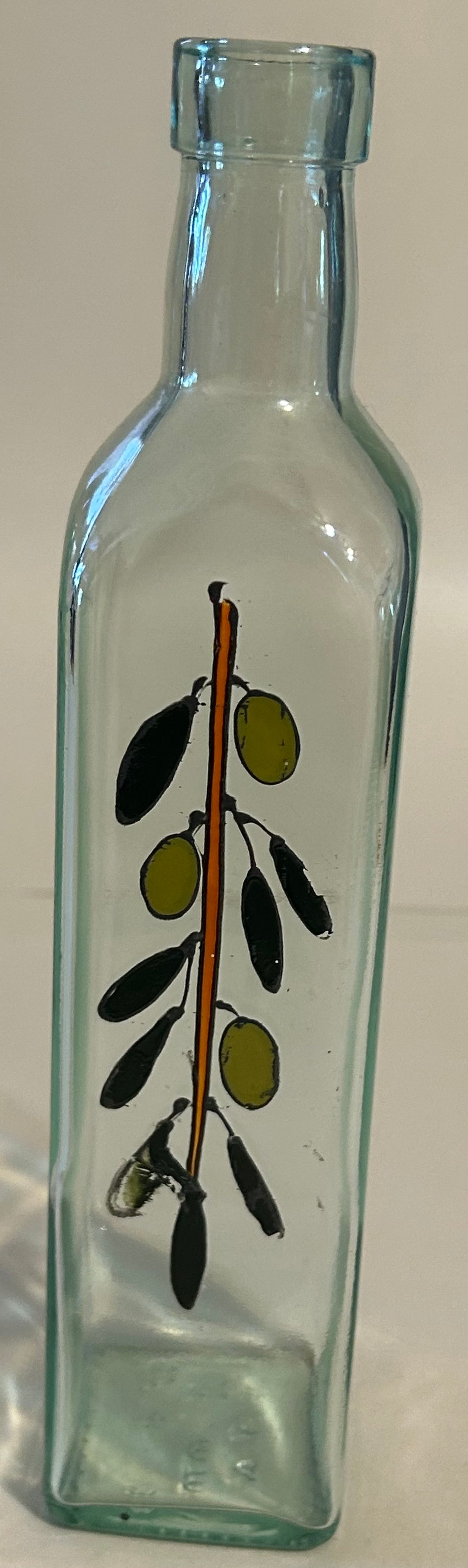 USED Glass Painted Art Bud Vase
