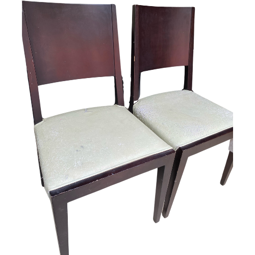 Vintage Mid-Century Modern Pair of Upholstered Side Chairs