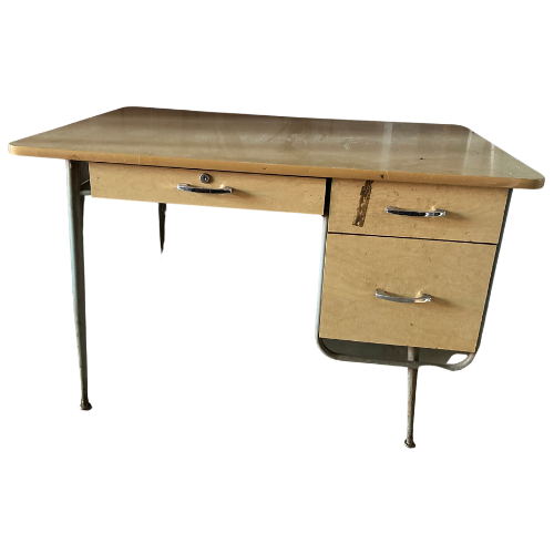 Vintage 1950s Raymond Loewy for Brunswick Vintage Mid-Century Modern Industrial Desk