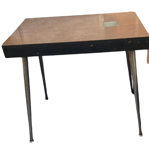 Mid-Century Modern Utility Formica Top Table with Steel Legs