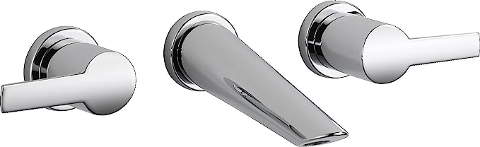 Open Box Delta Faucet T3561LF-WL Compel Two Handle Wall Mount Bathroom Faucet Trim, Chrome
