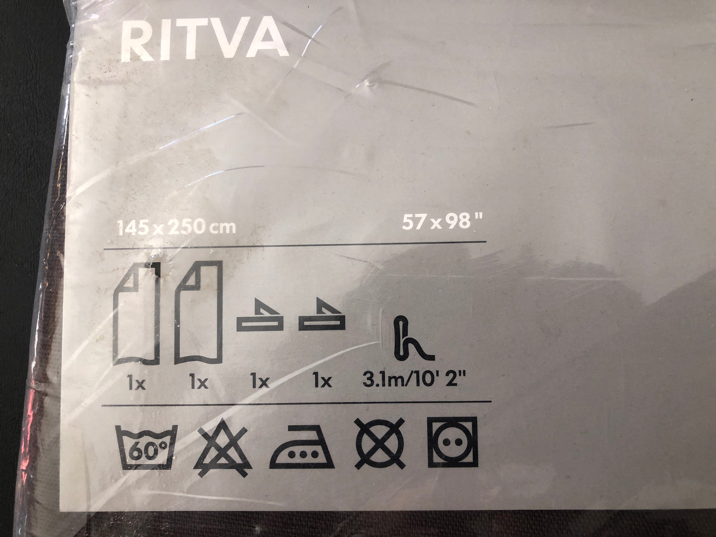 IKEA Ritva Curtains Brown New In Package 57" x 98"