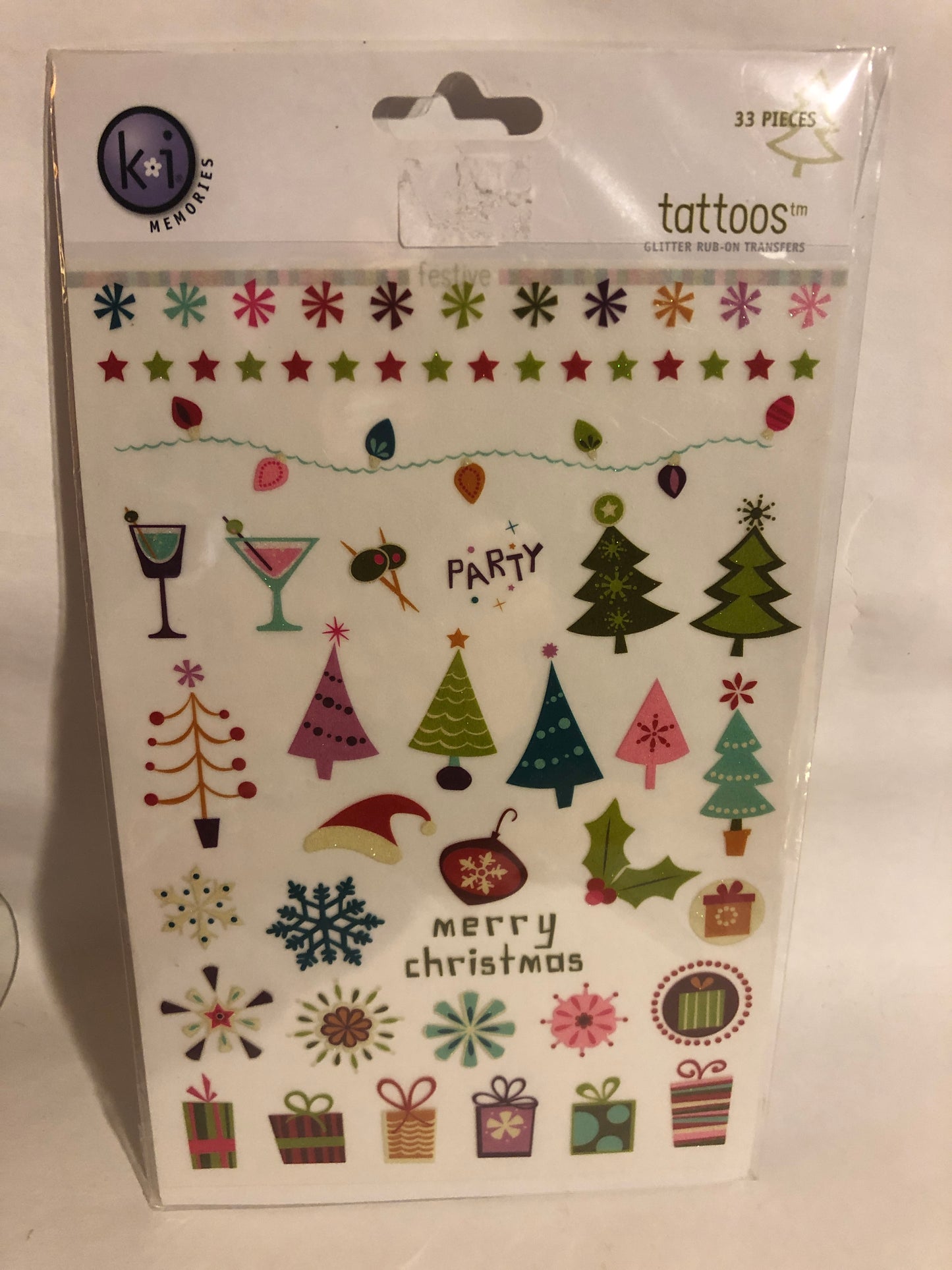 NIP k&i Memories Tattoos Scrapbook Embellishments Christmas or Hubba Hubba