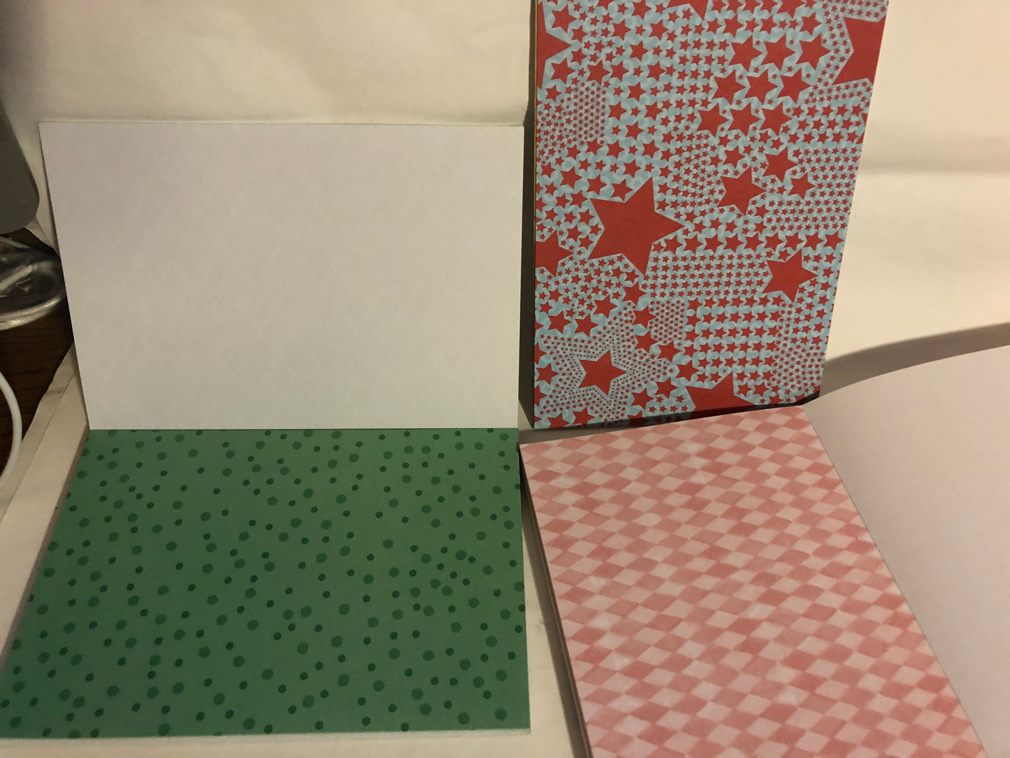 Open Box 6.5" x 4.5" Scrapbook Card Stock with Assorted Colors and Patterns