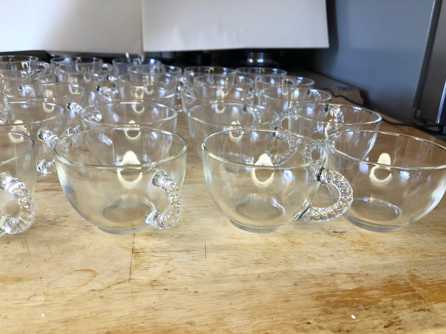 Set of 43 Vintage Libby Punch Bowl Glasses with Rope Handle - Excellent Condition