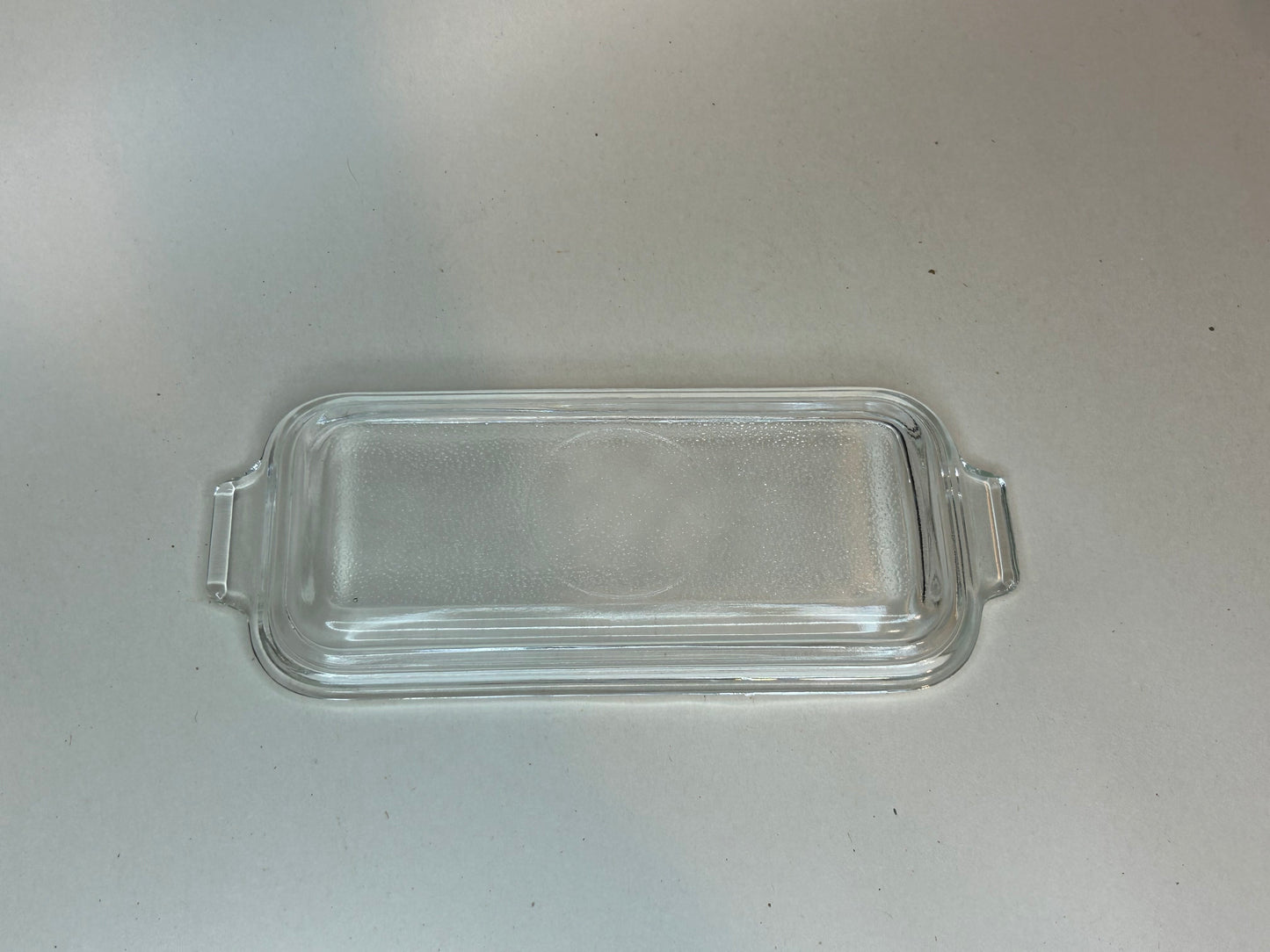 Vintage Mid-Century Modern 1960s Clear Glass Butter Dish