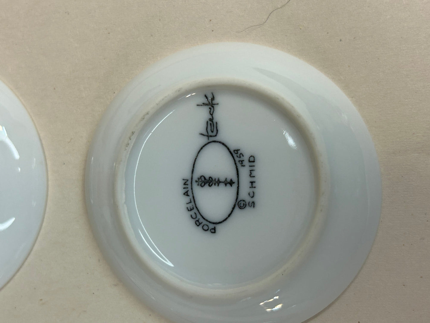 Vintage Schmid/Tackett Porcelain Demitasse/Espresso Cups with Saucers Set