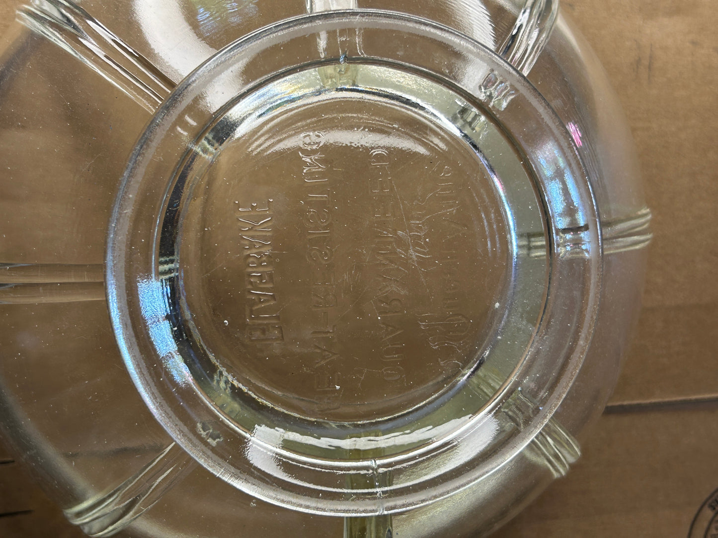 Vintage 1930s GlasBake Queen Anne Clear Glass 2 Quart Casserole Bowl