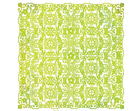 NEW Basic Grey Lemonade Doilies Laser-Cut Cardstock 12x12 -Tablecloth/Green