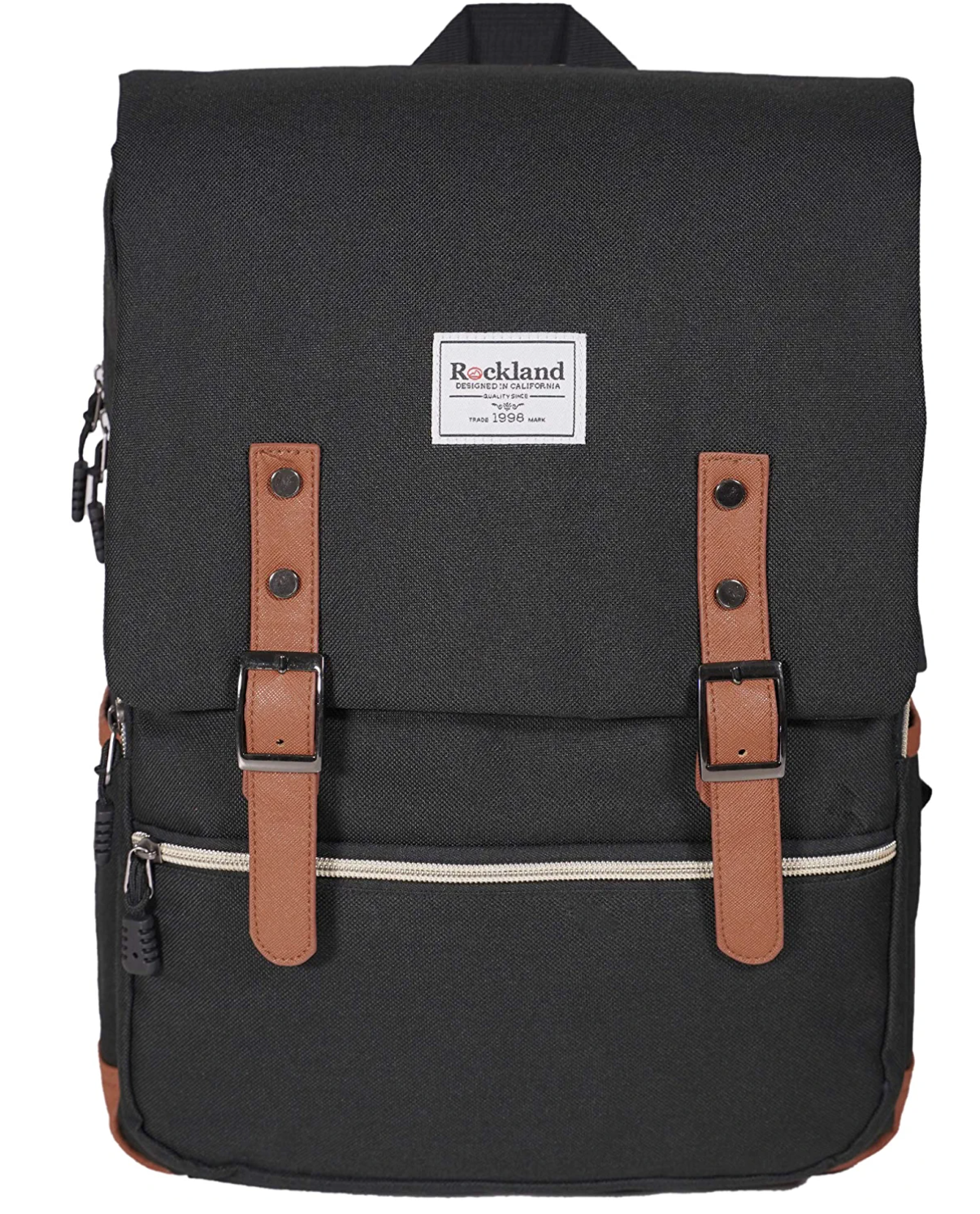 NIP Rockland Heritage USB Laptop Backpack, Black, Large with Built In Charger