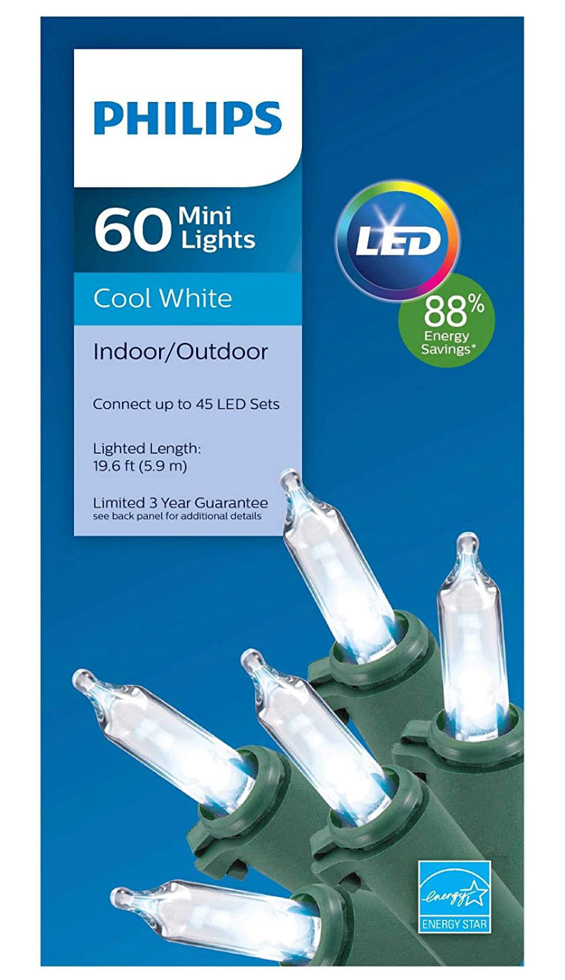 NIB 50 Warm White Mini String Indoor Outdoor LED Lights